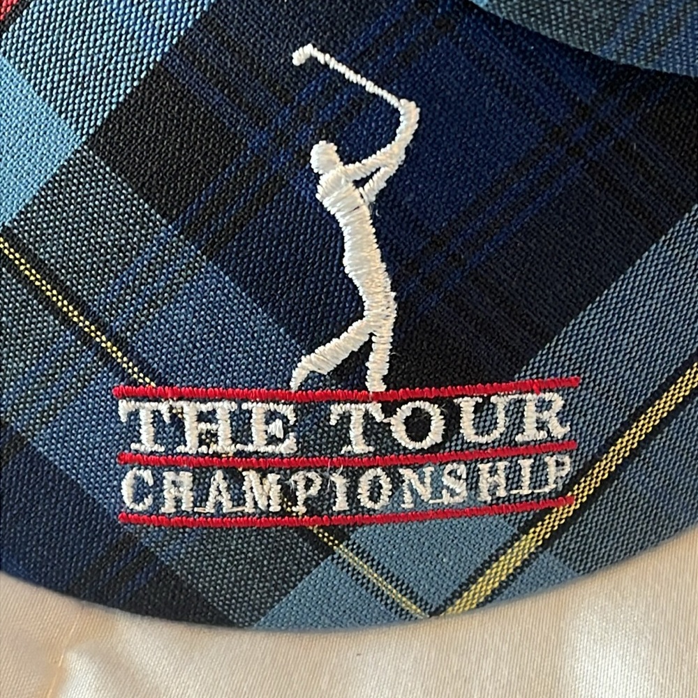 Tour Championship Blue Plaid Golf Visor One Size USA